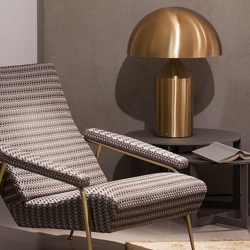 Atollo Lunaro Table Lamp, Sculptural Metal Design in Italian Style