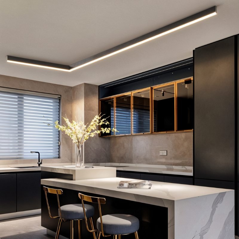 Zenithia Aura Ceiling Light With Acrylic Diffuser And Metal Frame
