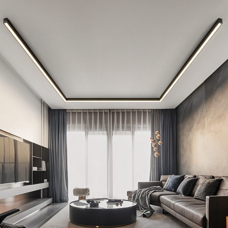 Zenithia Aura Ceiling Light With Acrylic Diffuser And Metal Frame