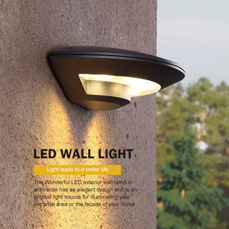 Ray Wall Lamp Flying Saucer, Metal LED, Black, Outdoor | Fioriscas