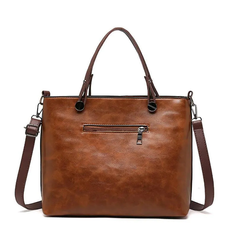 Leather Tote Bag, NordVine Handcrafted Nordic-Style Design
