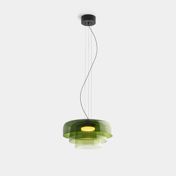FjordLumen Glass Pendant Light, Warm LED Glow, Multi-Tier Design