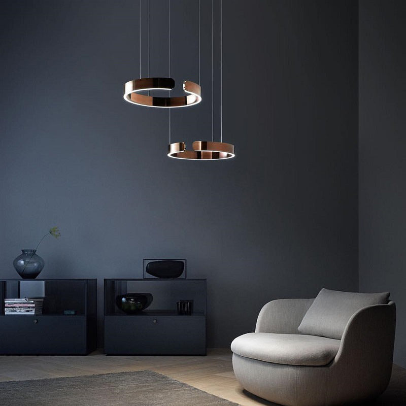 LyraHalo Pendant Light, Round Metal Design, Dimmable LED