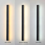 Elegante aplique de parede preto, luz LED Nyx para paredes exteriores
