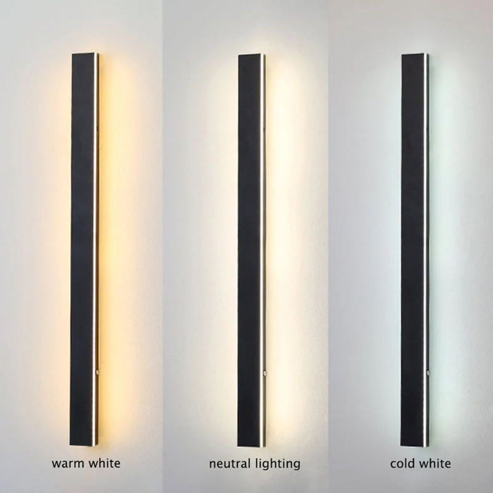 Elegante aplique de parede preto, luz LED Nyx para paredes exteriores