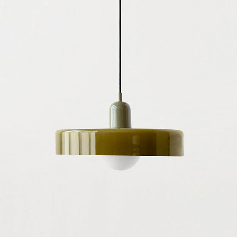 Aurelo Bauhaus-Style Pendant Light With Colored Glass Shade