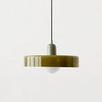 Aurelo Bauhaus-Style Pendant Light With Colored Glass Shade