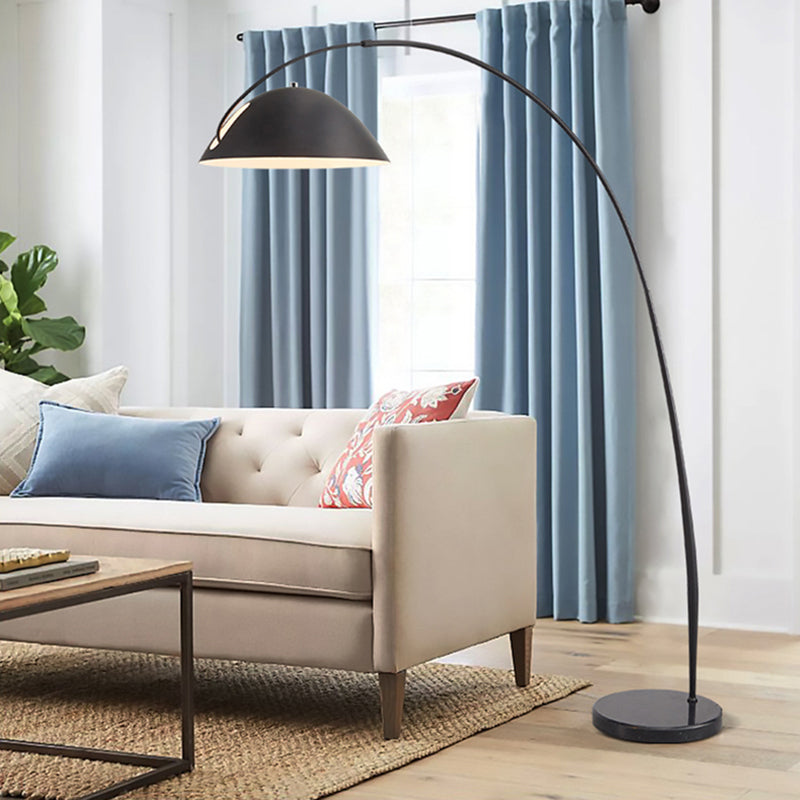 Avi Modrn Fishing Rod Metal Floor Lamp, Black | Fioriscas