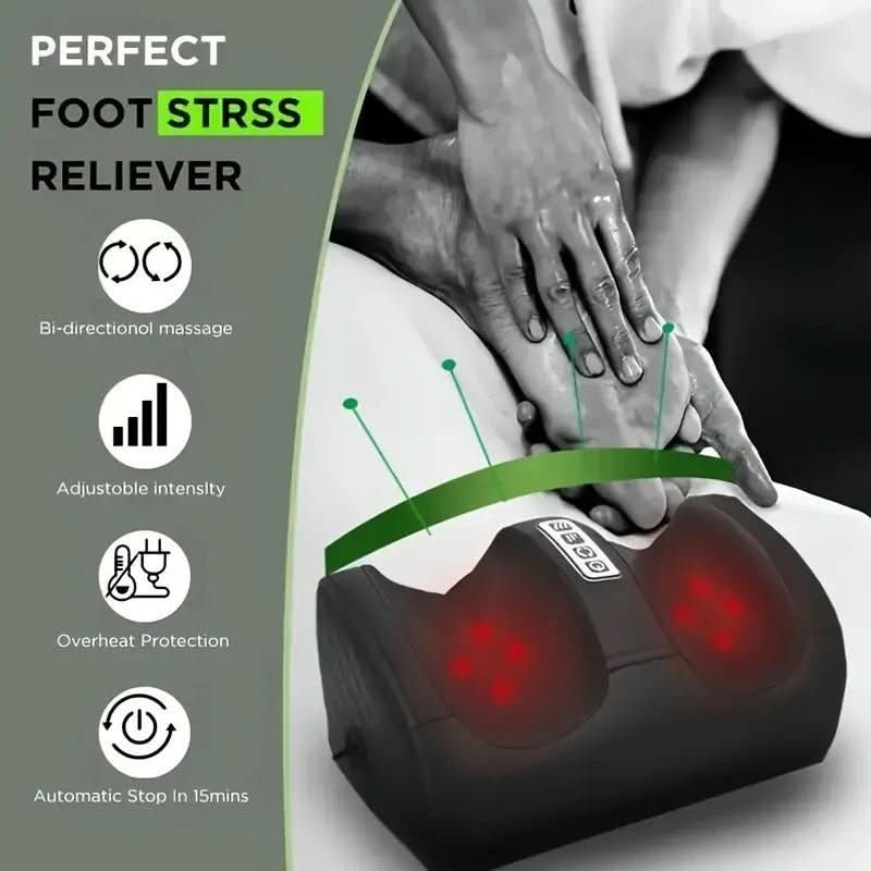 Massajador de pés shiatsu de luxo com função de calor | 12 bolas de massagem 3D e temporizador - Fioriscas