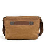 Waxed Canvas Crossbody Sling Bag With Leather Trim, Vintage Style