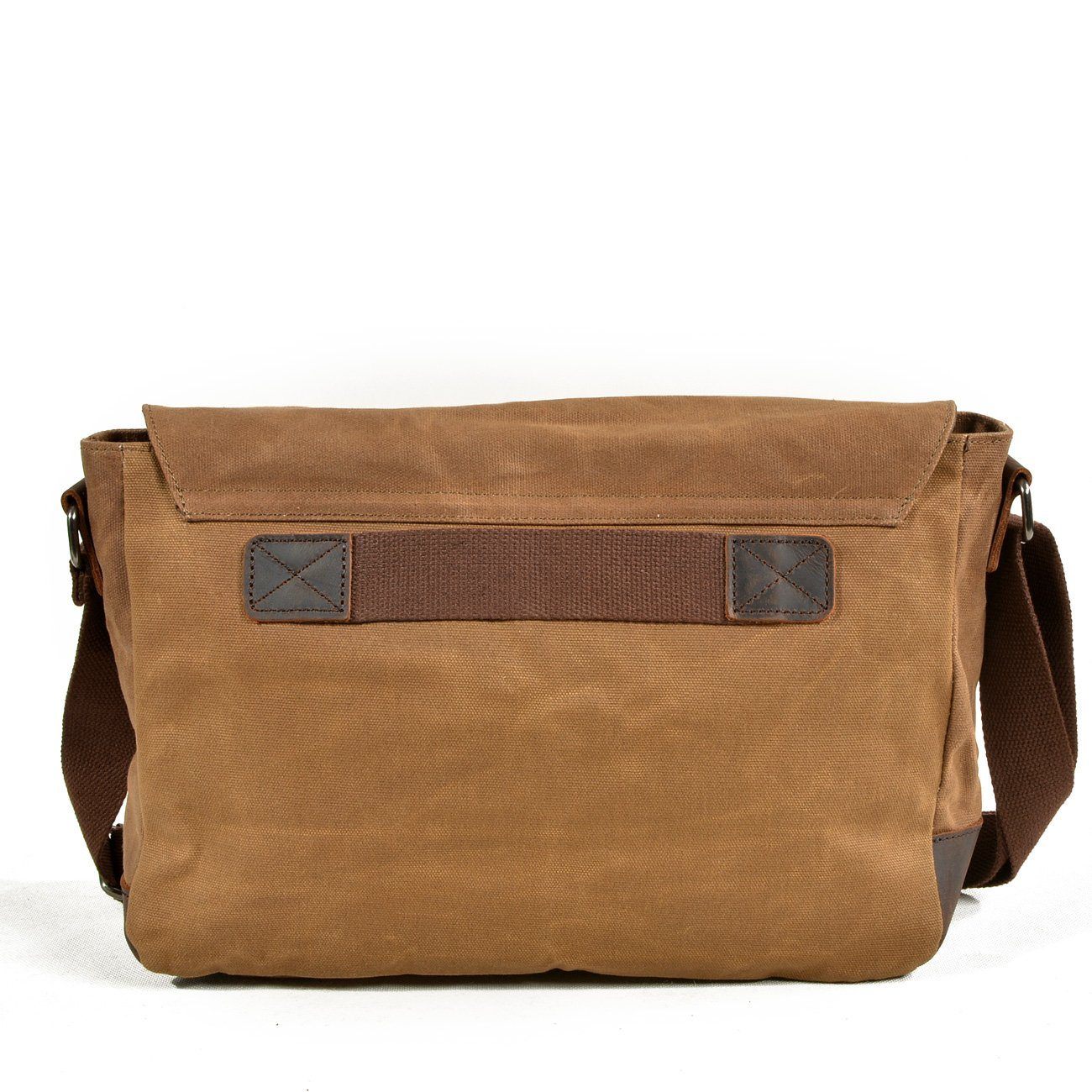 Waxed Canvas Crossbody Sling Bag With Leather Trim, Vintage Style