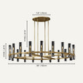 AuroraCurve Glass And Metal Chandelier With Soft Industrial Glow