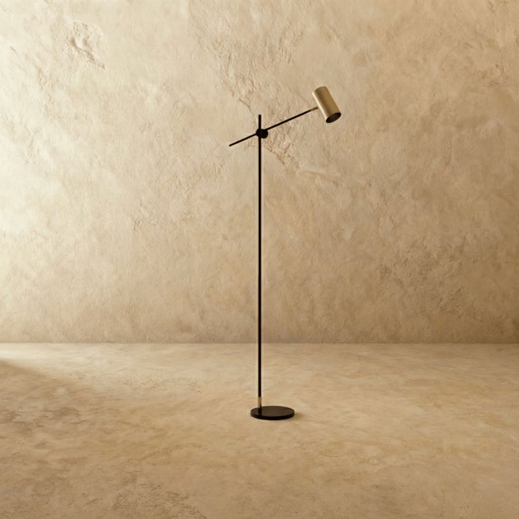 LumaArc Steel Floor Lamp With Adjustable Arm For Contemporary Spaces
