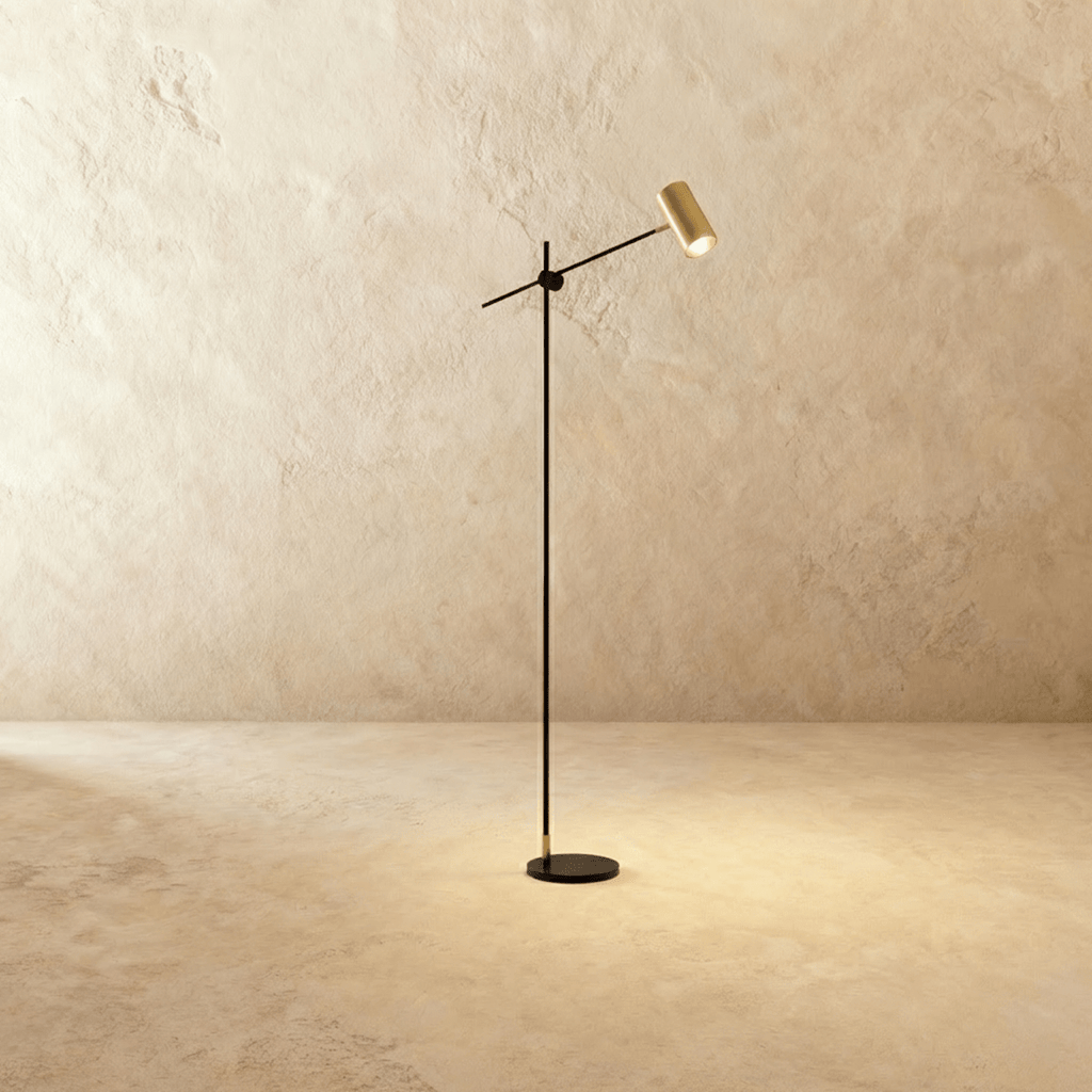 LumaArc Steel Floor Lamp With Adjustable Arm For Contemporary Spaces