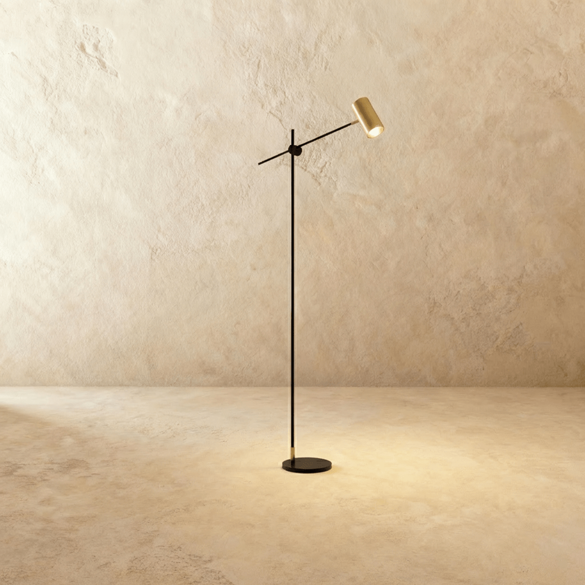LumaArc Steel Floor Lamp With Adjustable Arm For Contemporary Spaces