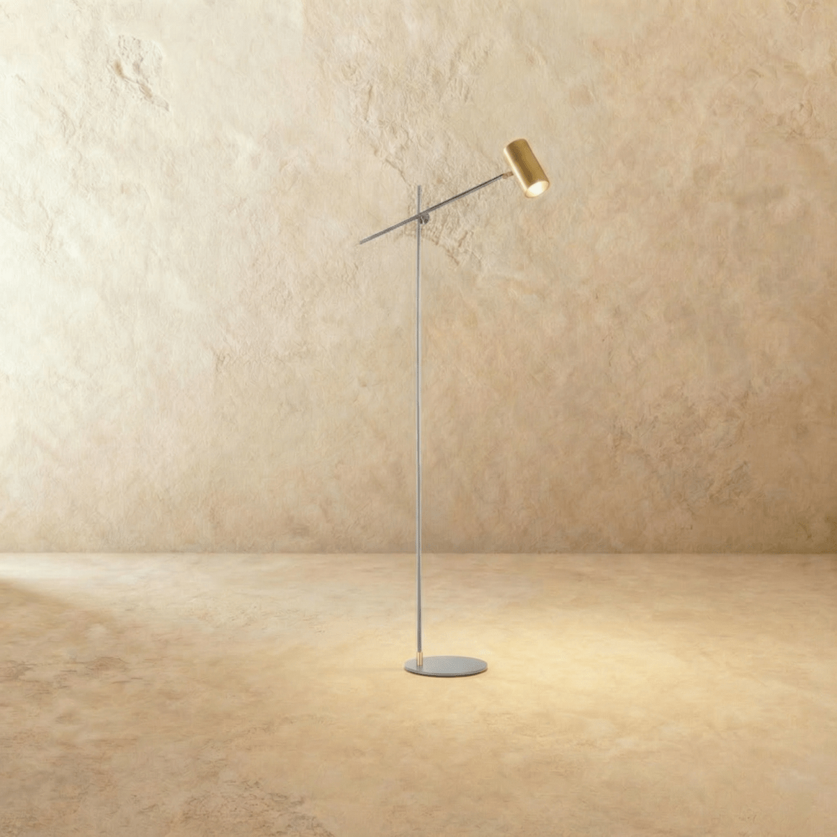 LumaArc Steel Floor Lamp With Adjustable Arm For Contemporary Spaces