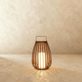 Luxe Rattan Outdoor Lantern With Portable Stainless Steel Handle