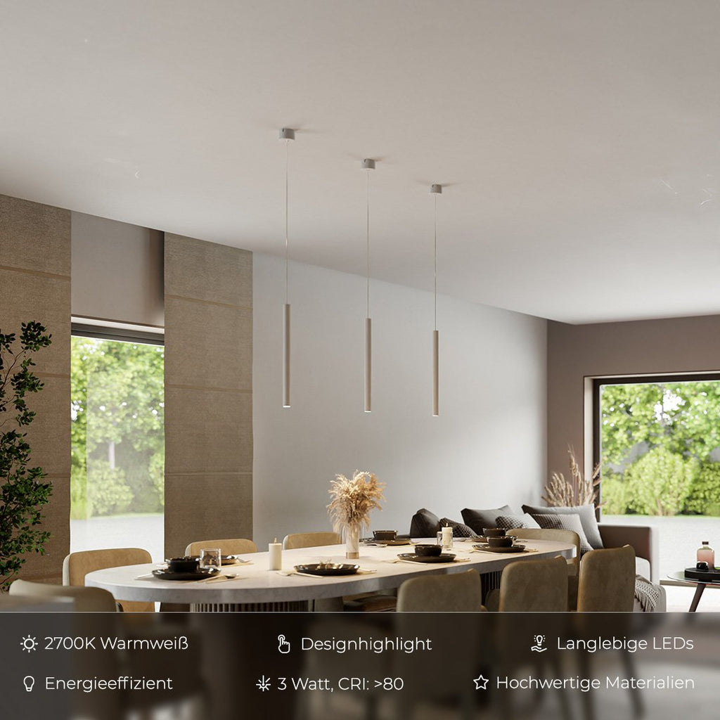 Minimalistické hliníkové závěsné svítidlo AeroLume, teplé LED světlo 2700 K