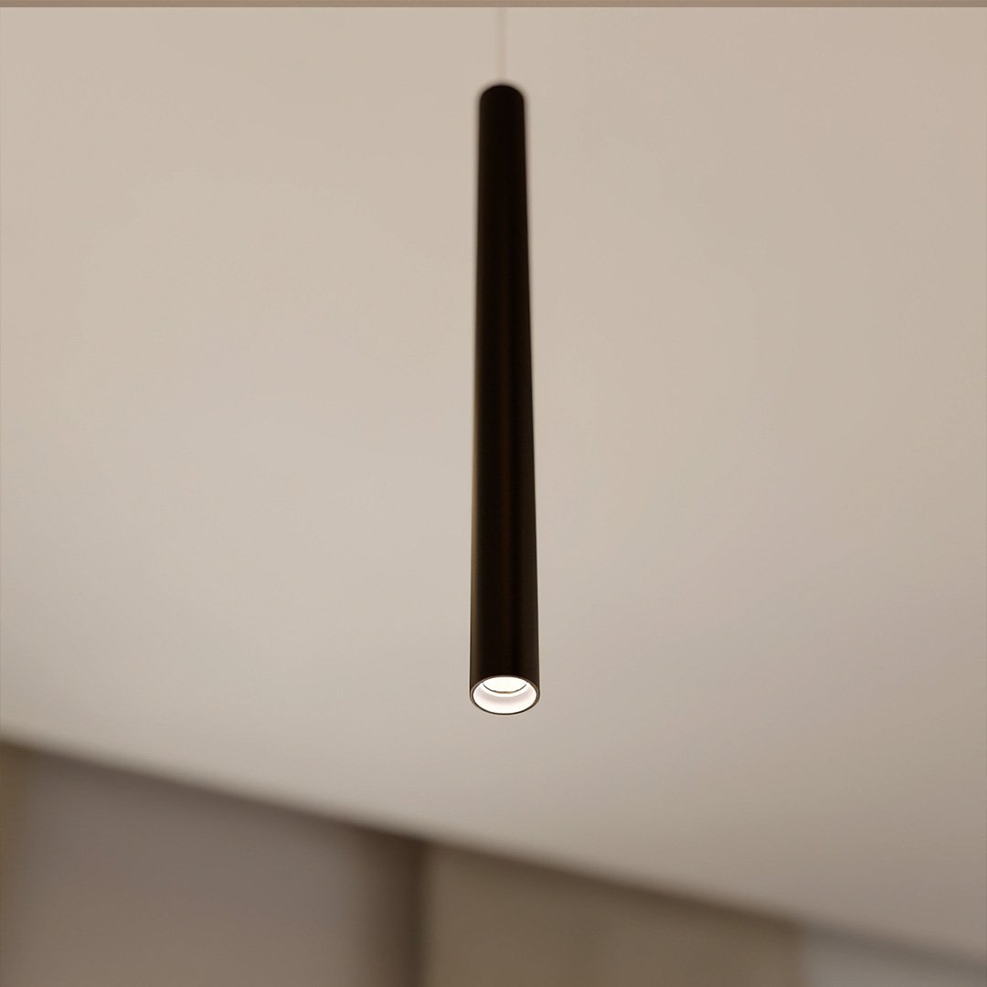 Minimalistické hliníkové závěsné svítidlo AeroLume, teplé LED světlo 2700 K
