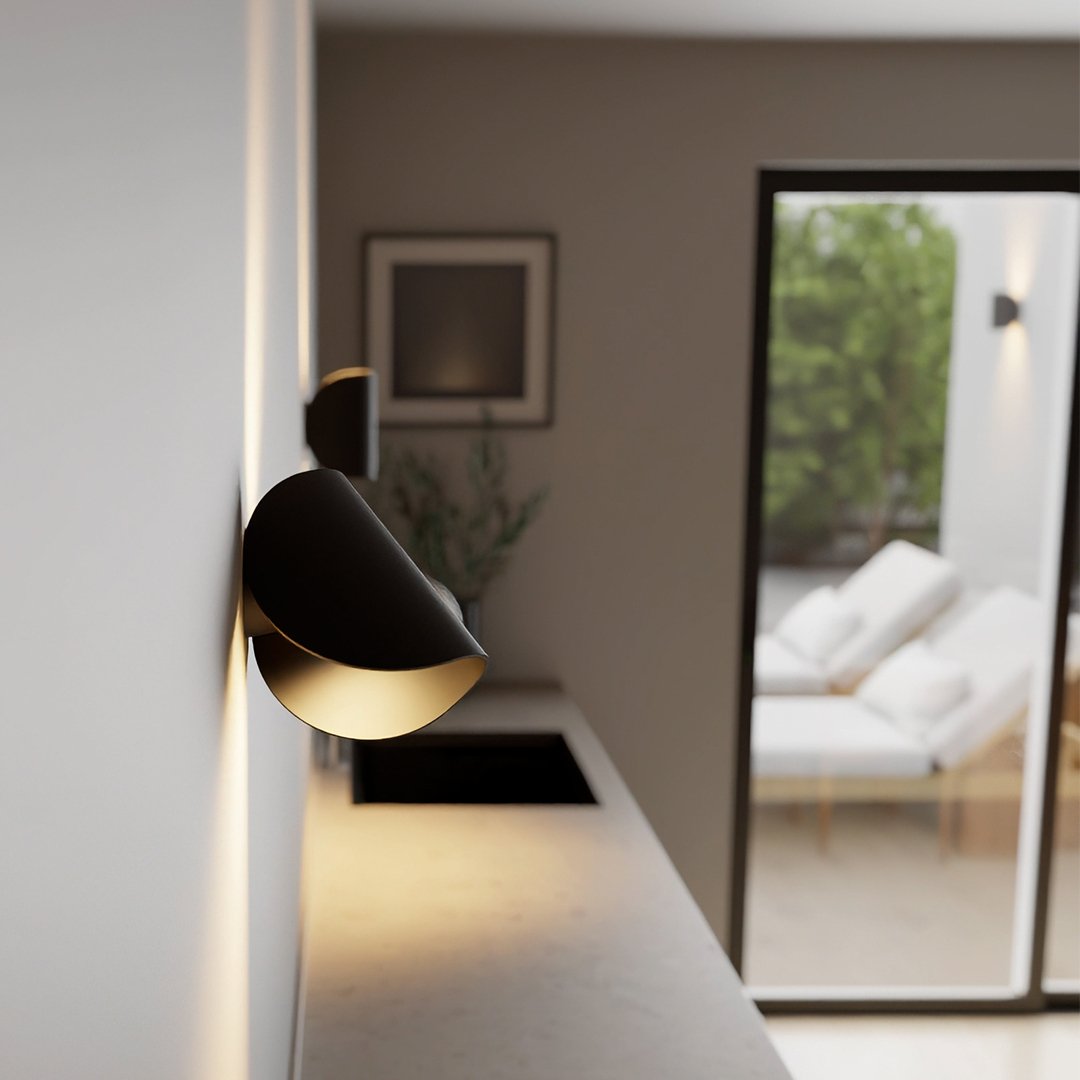 Aplique de parede SolaraGlow LED de luz quente difusa para a sala de estar