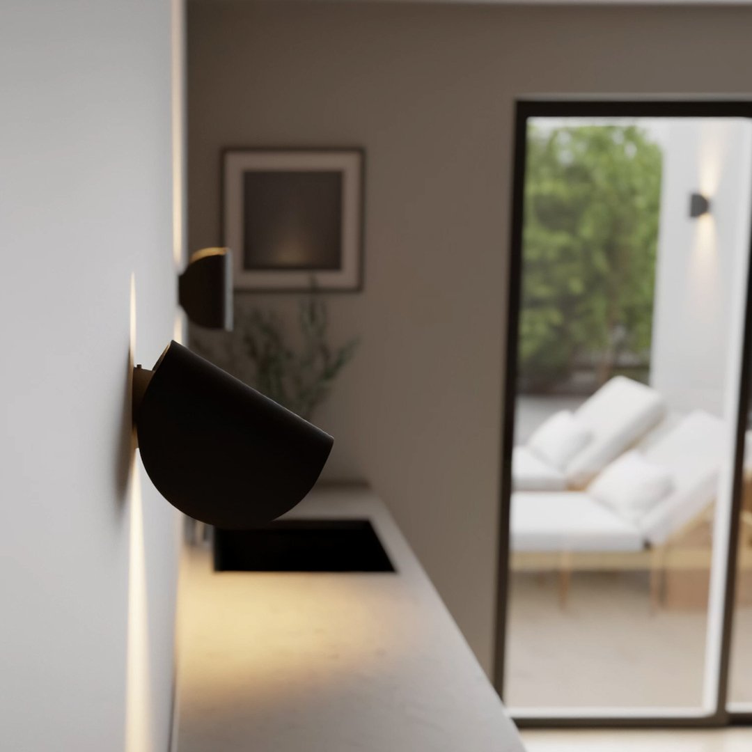 Aplique de parede SolaraGlow LED de luz quente difusa para a sala de estar