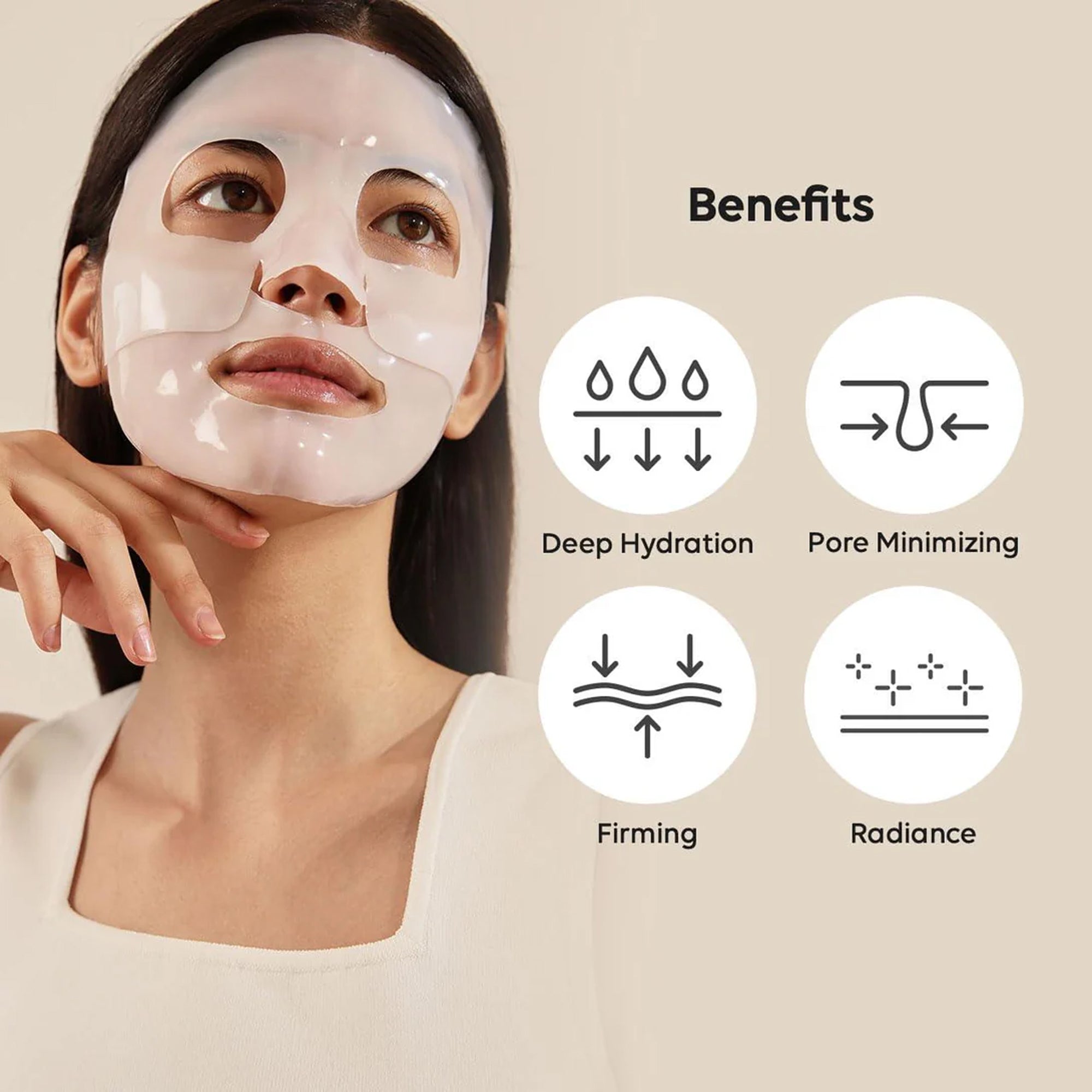 Máscara facial hidratante de biocolagénio da NysaGlow, reforço de luminosidade durante a noite