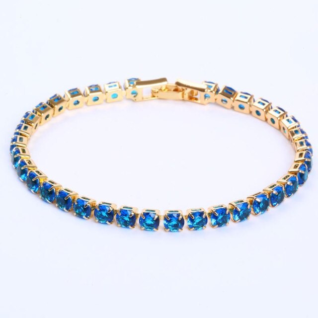 Pulsera unisex AstraLuxe con diseño de cadena de circonitas brillantes