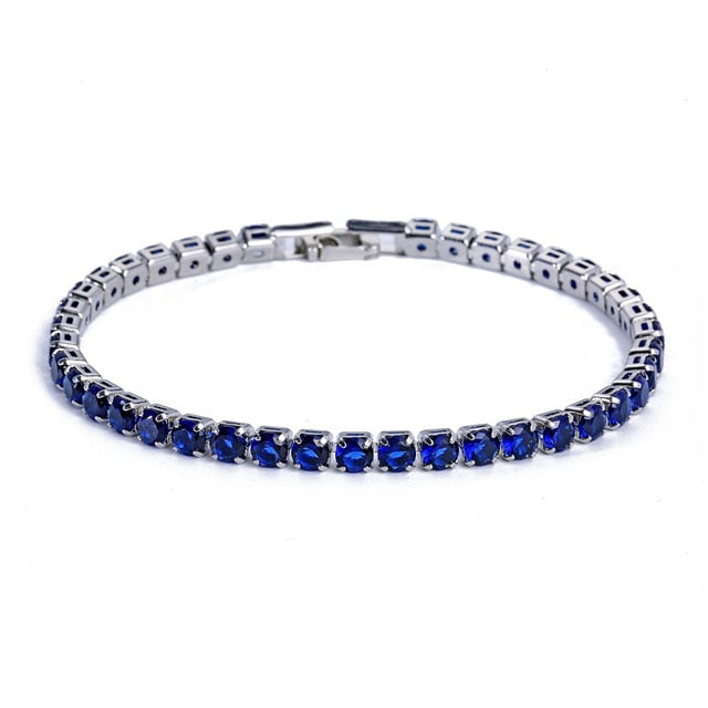 Pulsera unisex AstraLuxe con diseño de cadena de circonitas brillantes