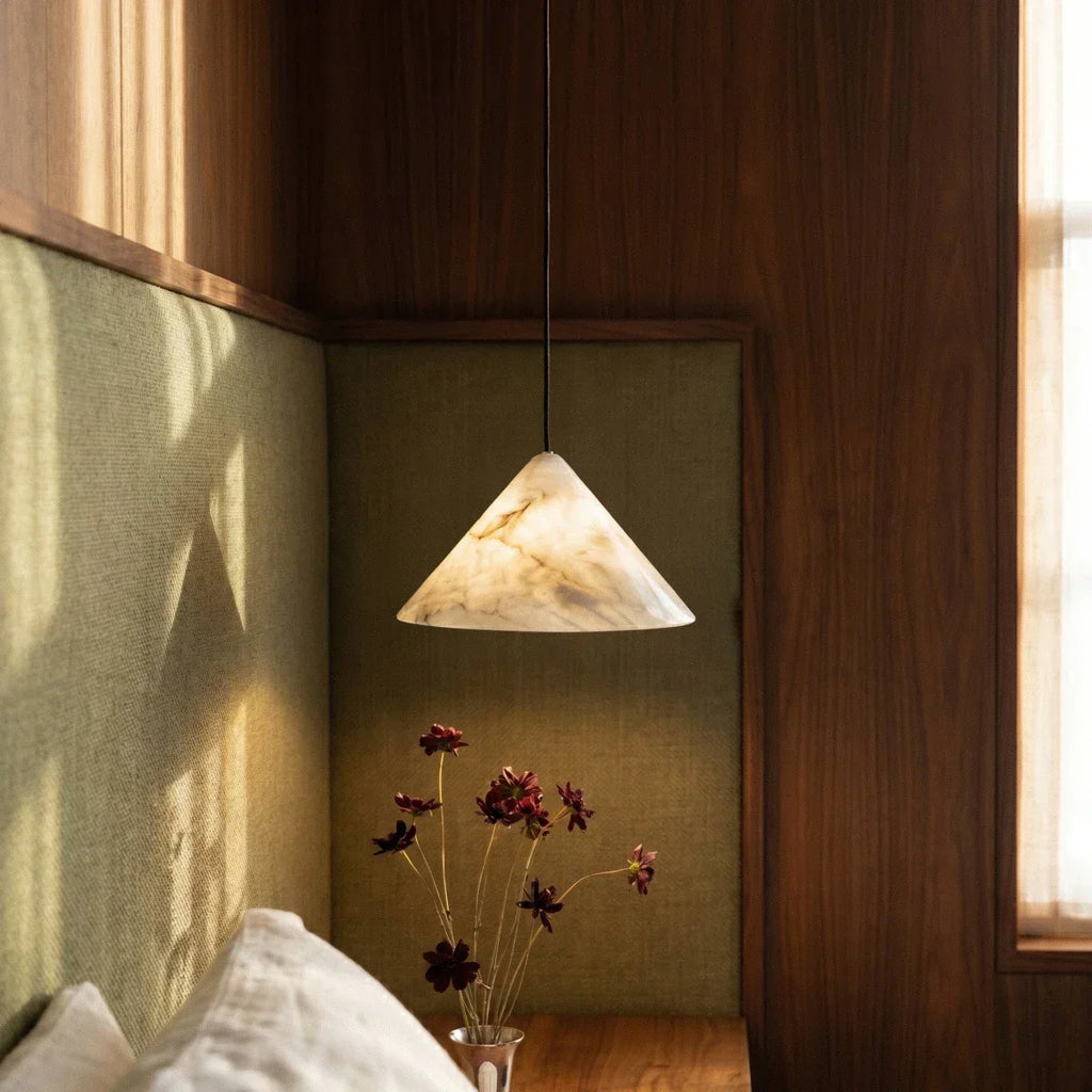 Petal Glow Alabaster Pendant Light Inspired By Cherry Blossoms