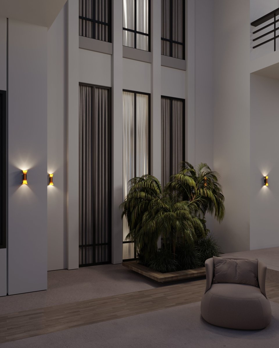 AeroAvenue Modern Outdoor Wall Light With Black Or White Finish