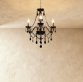 Midnight Cascade Crystal Chandelier With Black Crystal Drops And Metal Arms