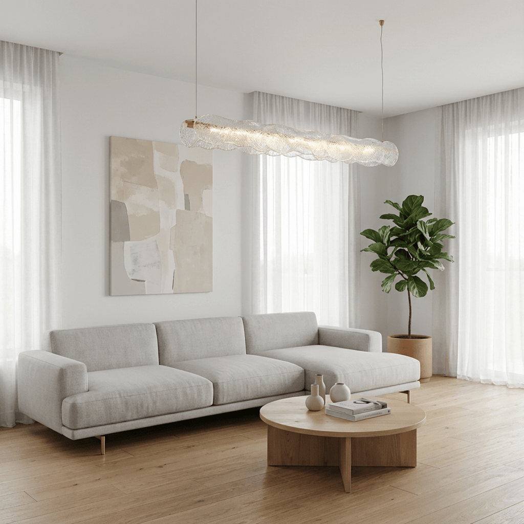 Copper Ripple Glass Pendant Light With Warm Ambient Glow