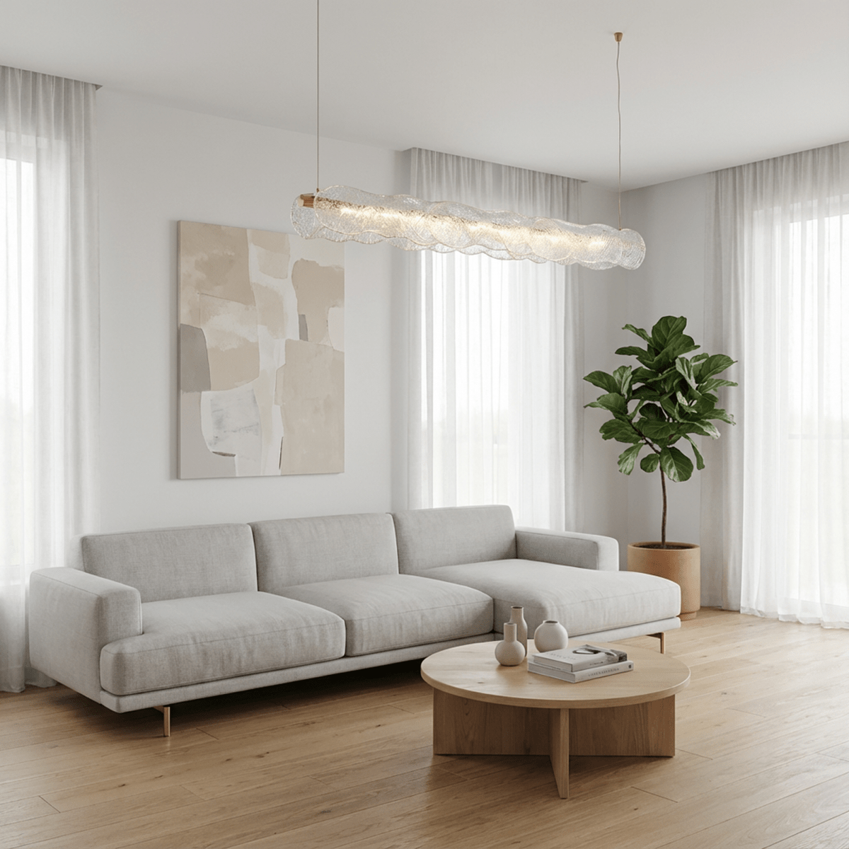 Copper Ripple Glass Pendant Light With Warm Ambient Glow