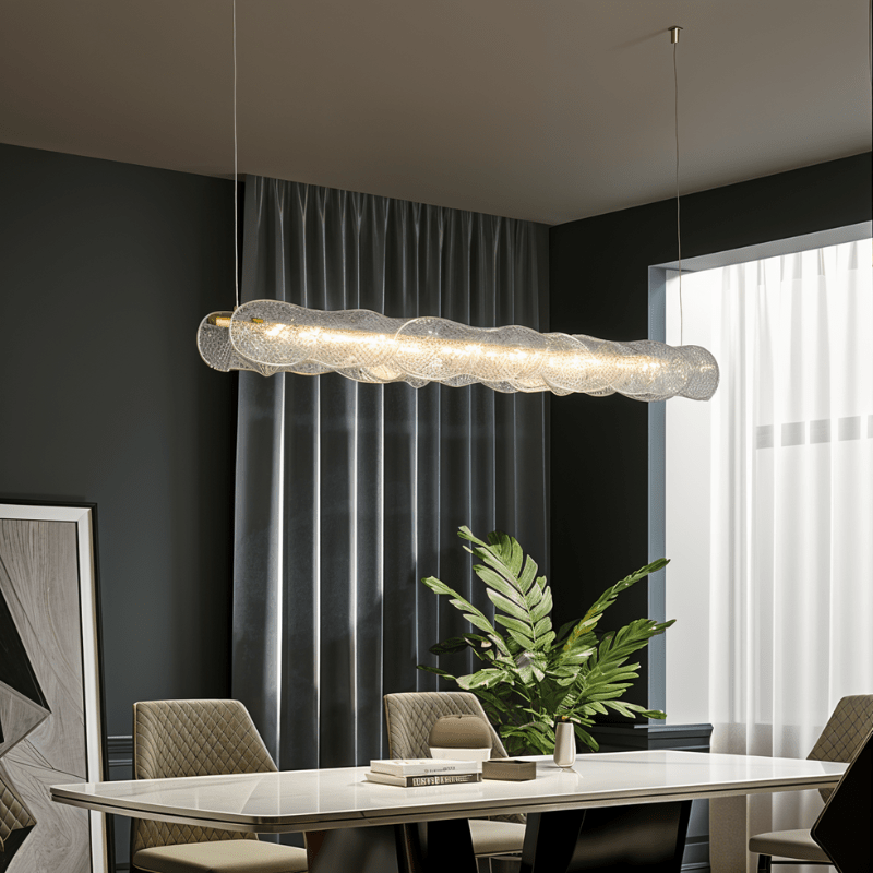 Copper Ripple Glass Pendant Light With Warm Ambient Glow