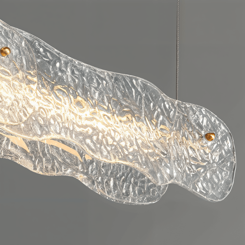 Copper Ripple Glass Pendant Light With Warm Ambient Glow