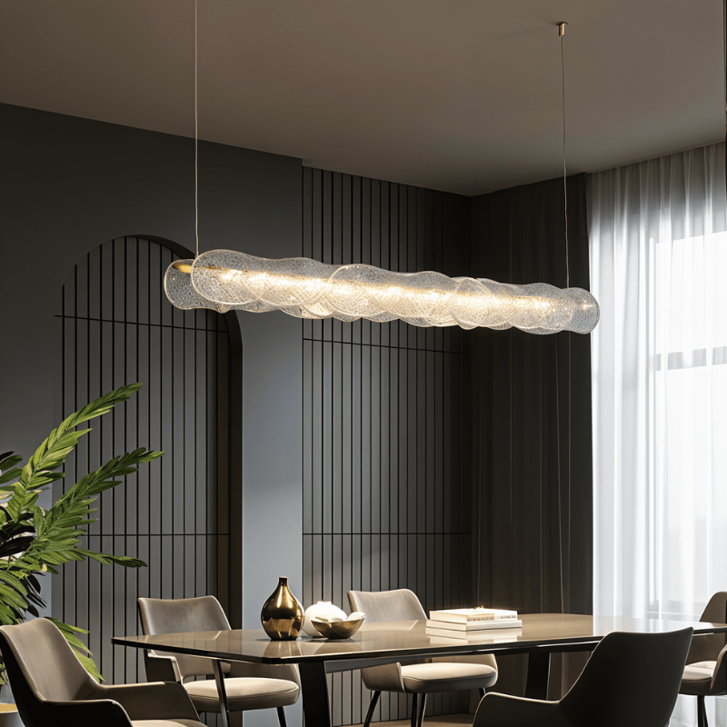 Copper Ripple Glass Pendant Light With Warm Ambient Glow