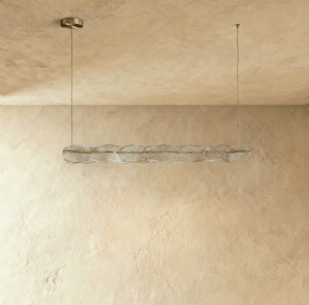 Copper Ripple Glass Pendant Light With Warm Ambient Glow