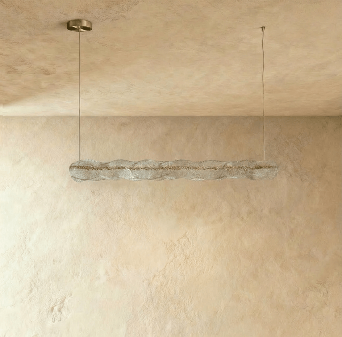Copper Ripple Glass Pendant Light With Warm Ambient Glow