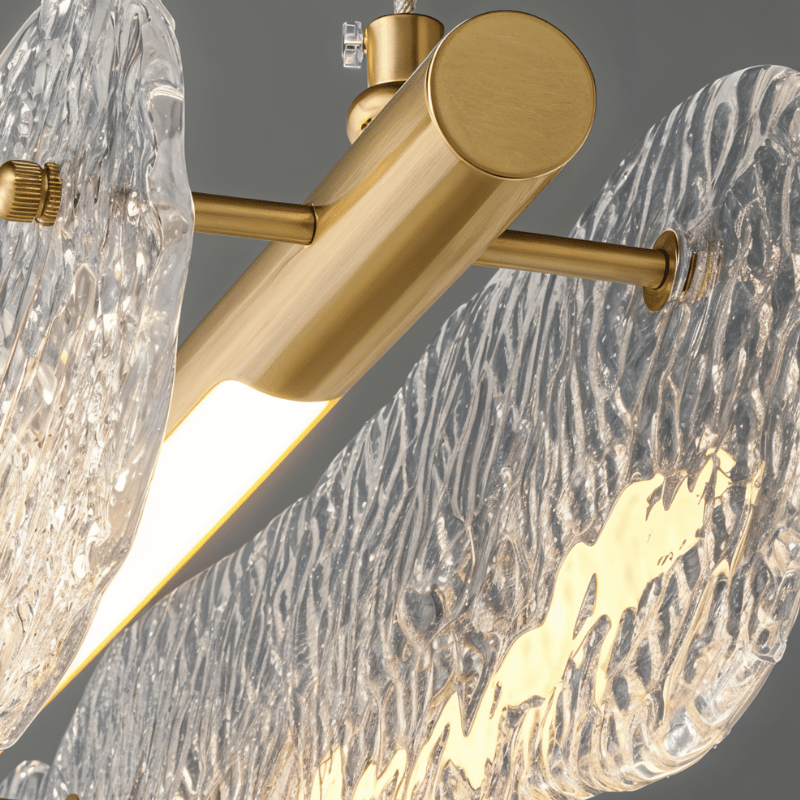 Copper Ripple Glass Pendant Light With Warm Ambient Glow