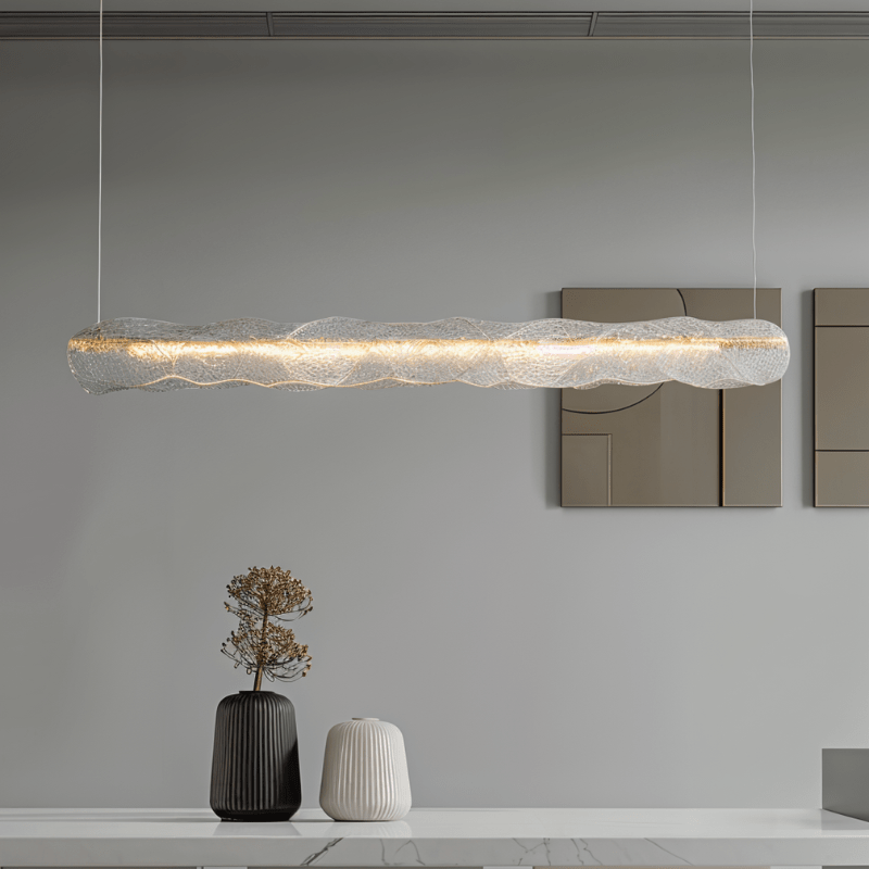 Copper Ripple Glass Pendant Light With Warm Ambient Glow