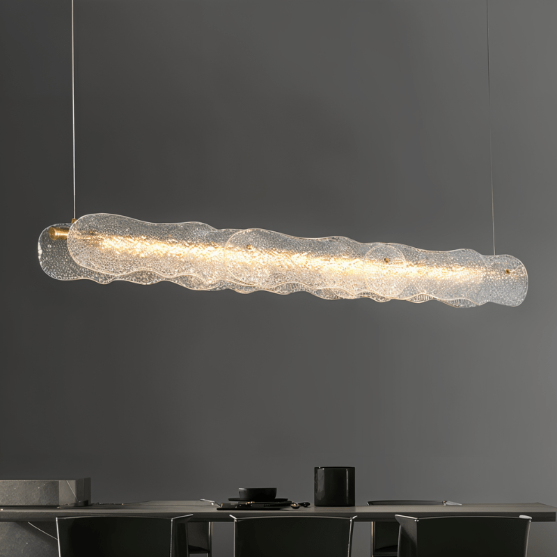 Copper Ripple Glass Pendant Light With Warm Ambient Glow