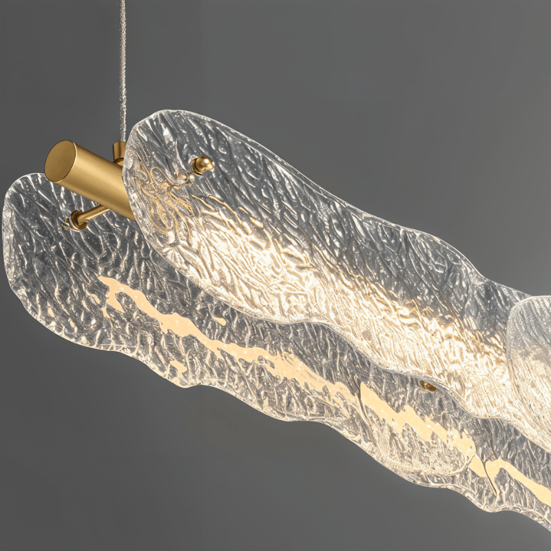 Copper Ripple Glass Pendant Light With Warm Ambient Glow
