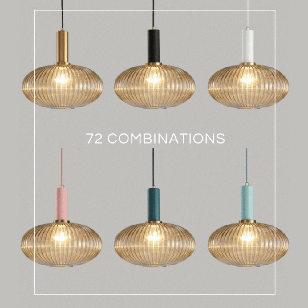 Nordic Fluted Glass Pendant Light for Kitchen Islands and Dining