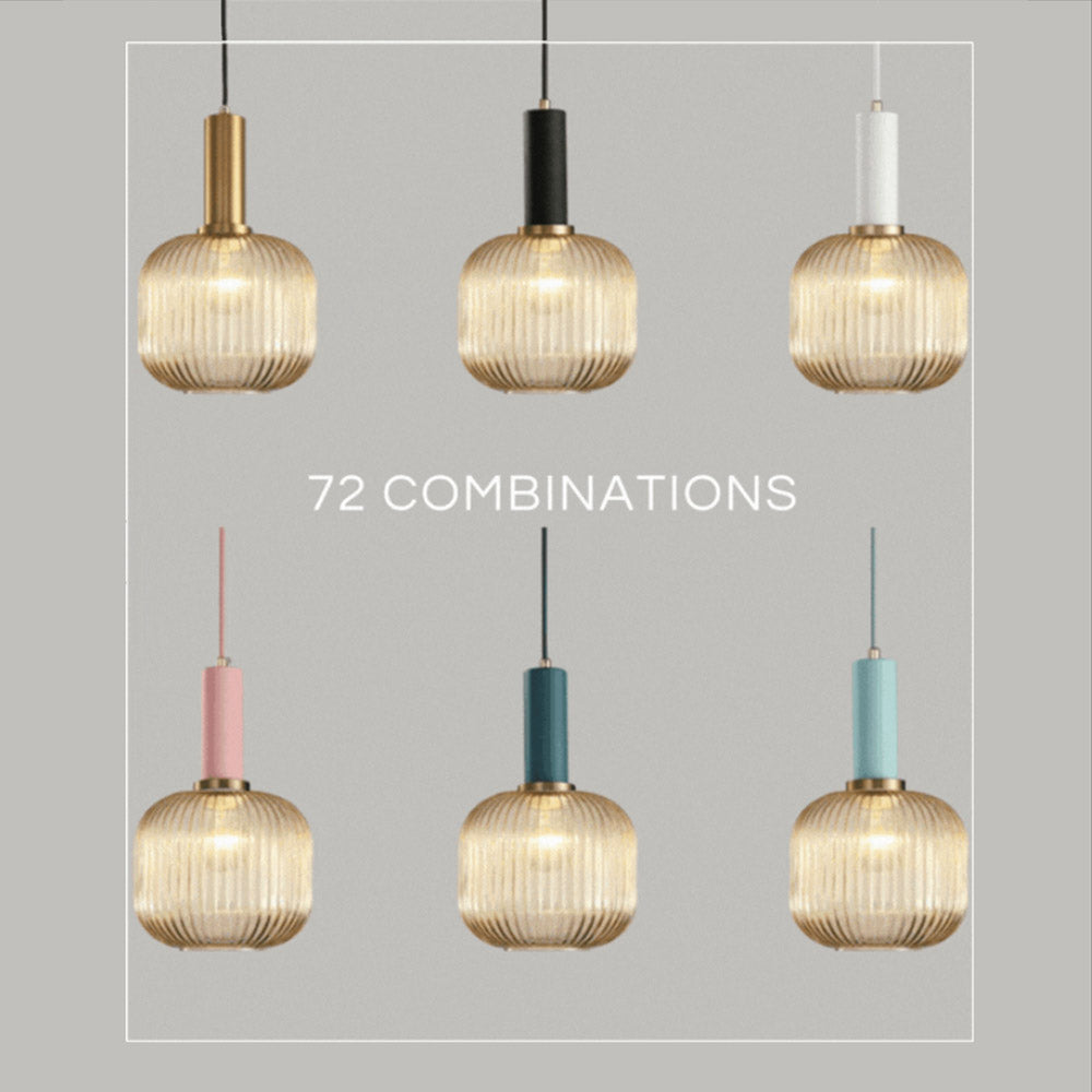 Nordic Fluted Glass Pendant Light for Kitchen Islands and Dining