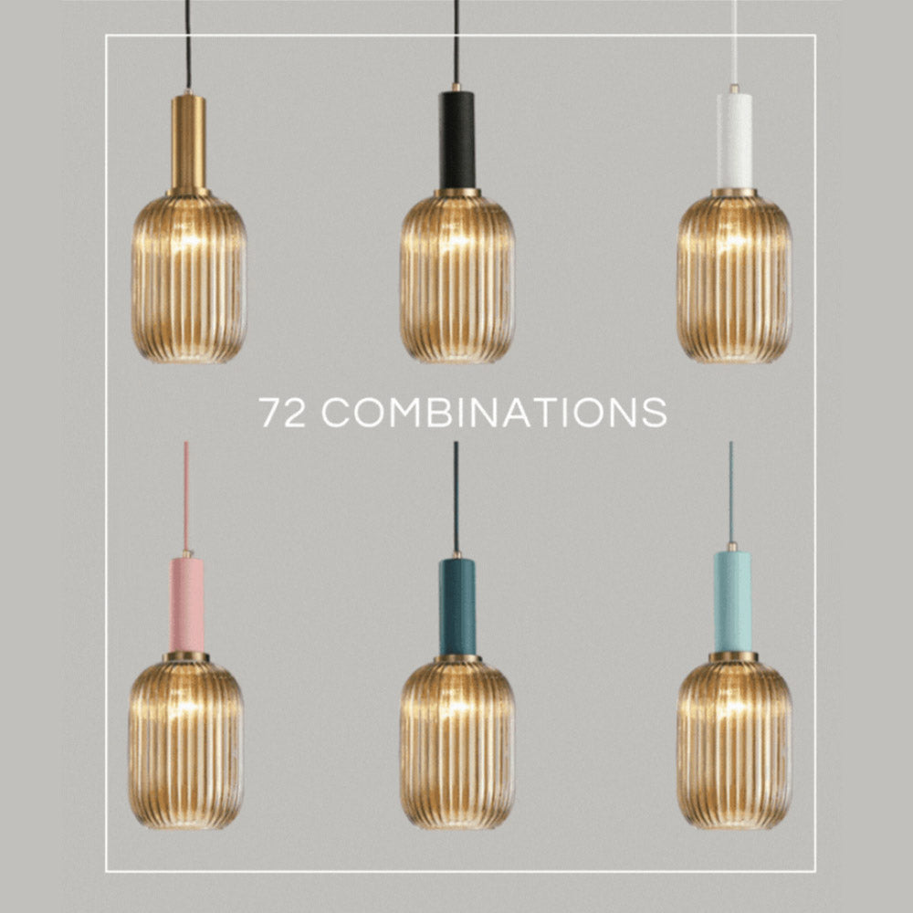 Nordic Fluted Glass Pendant Light for Kitchen Islands and Dining