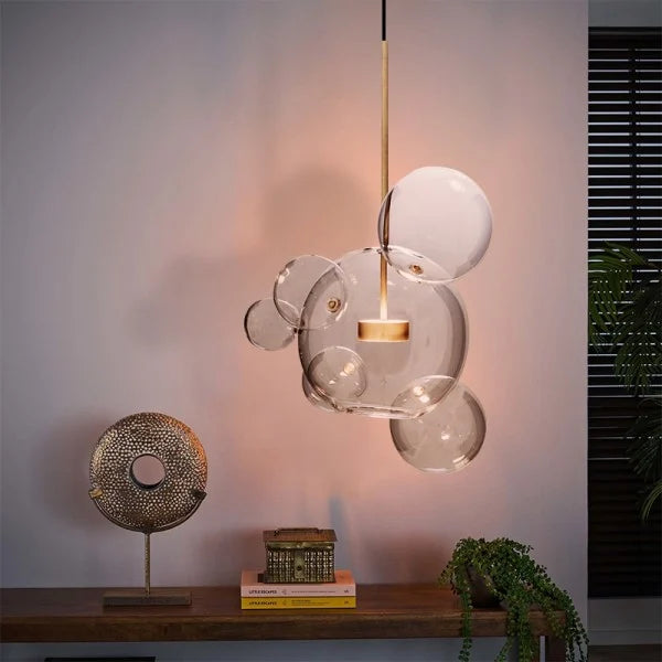 Suspension OrbisGlow Moderne en Verre Sphérique, Plusieurs Tailles