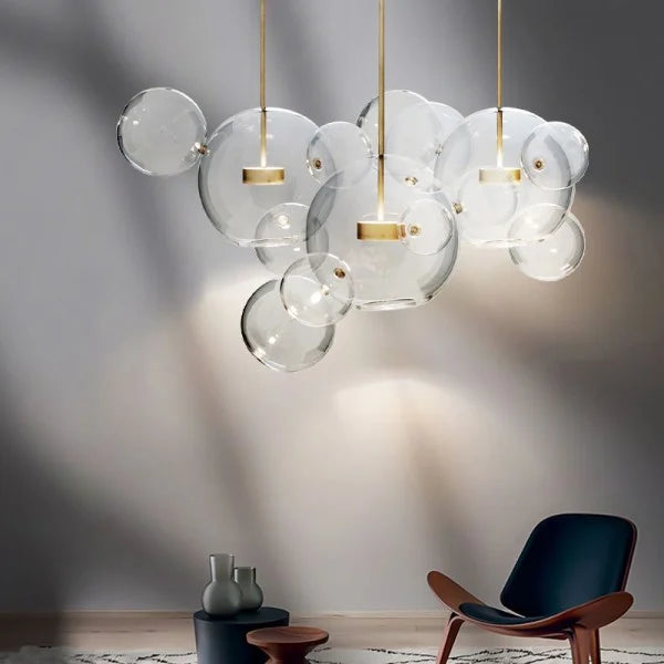 Suspension OrbisGlow Moderne en Verre Sphérique, Plusieurs Tailles