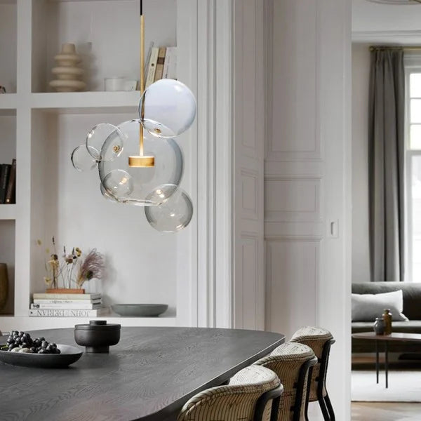 Suspension OrbisGlow Moderne en Verre Sphérique, Plusieurs Tailles