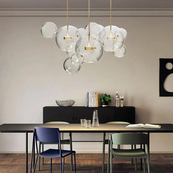 Suspension OrbisGlow Moderne en Verre Sphérique, Plusieurs Tailles