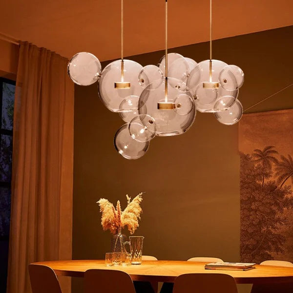 Suspension OrbisGlow Moderne en Verre Sphérique, Plusieurs Tailles
